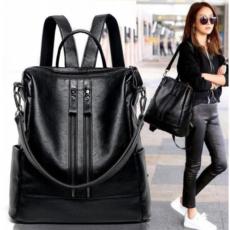 Fashion Backpack Women - Sac à dos d'école en cuir