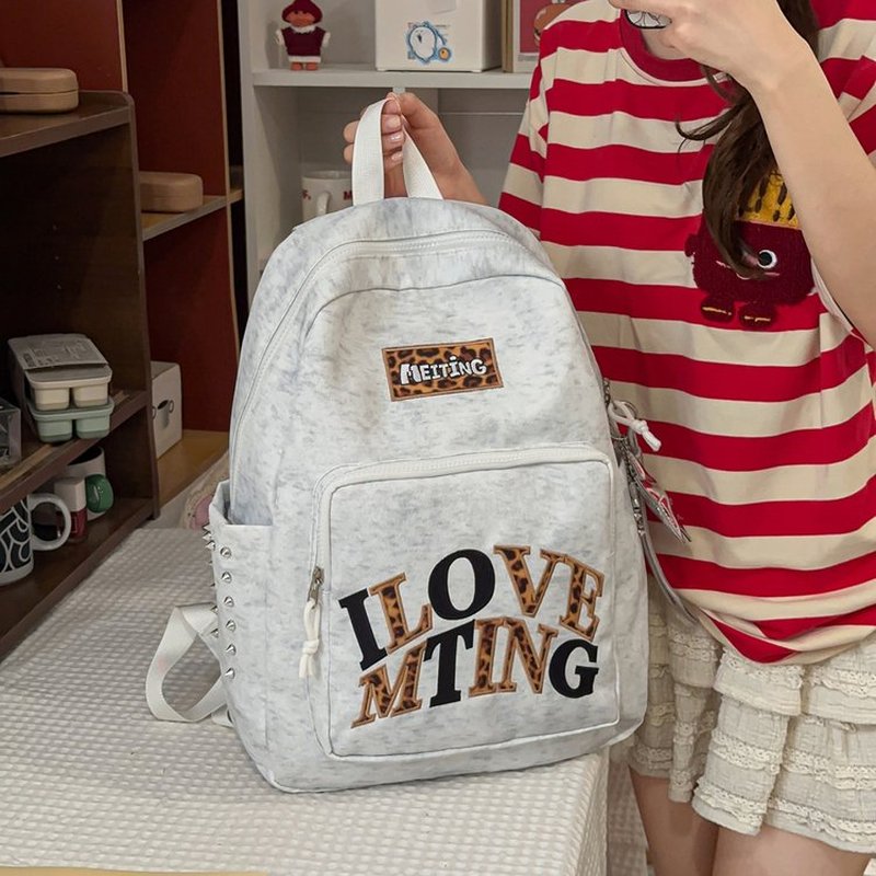 Sac à dos gris Y2K pour femmes - School Backpack Teen avis et prix