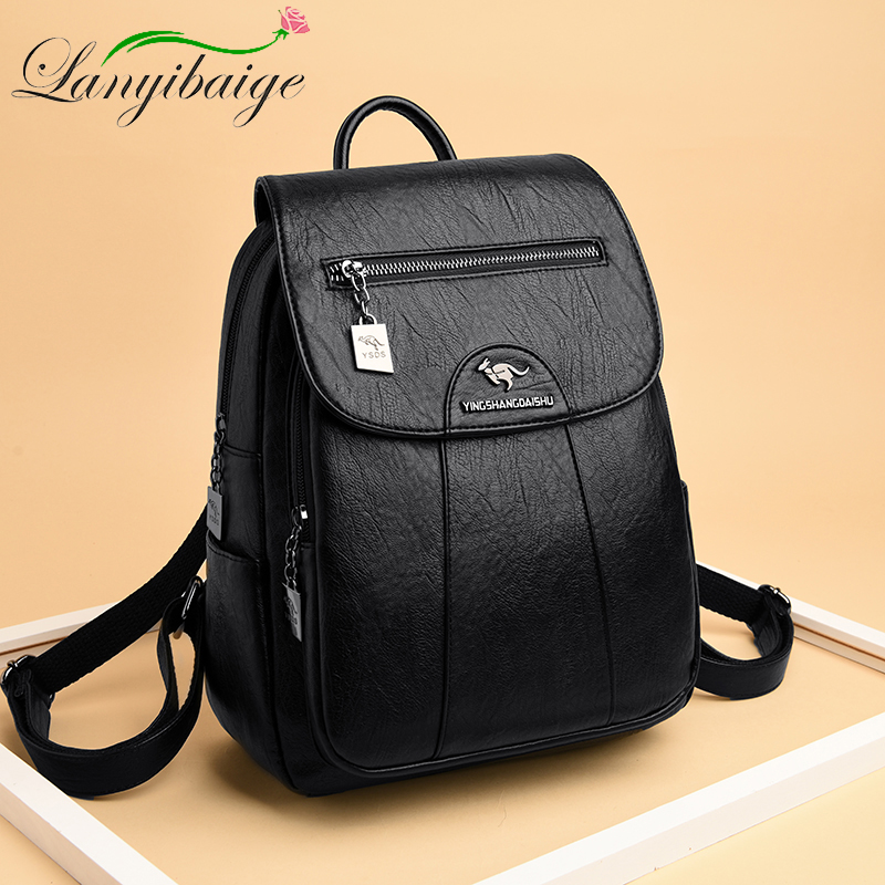 Sac à dos en cuir souple pour  - Fashion Backpack Women avis et prix